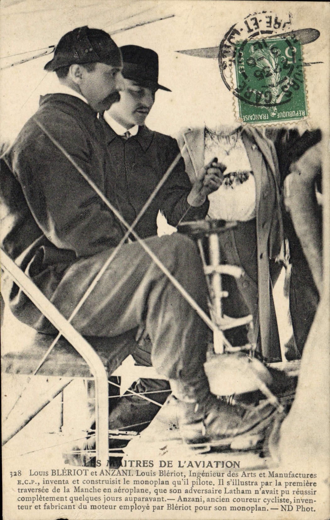 CPA Avion Aviation Louis Bleriot et Anzani 