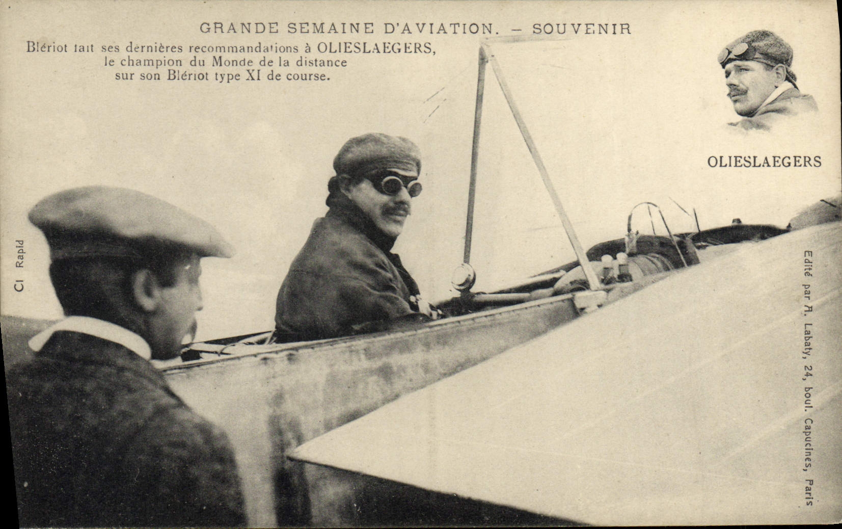 CPA Avion Aviation Grande semaine d'aviation Bleriot Olieslaegers 