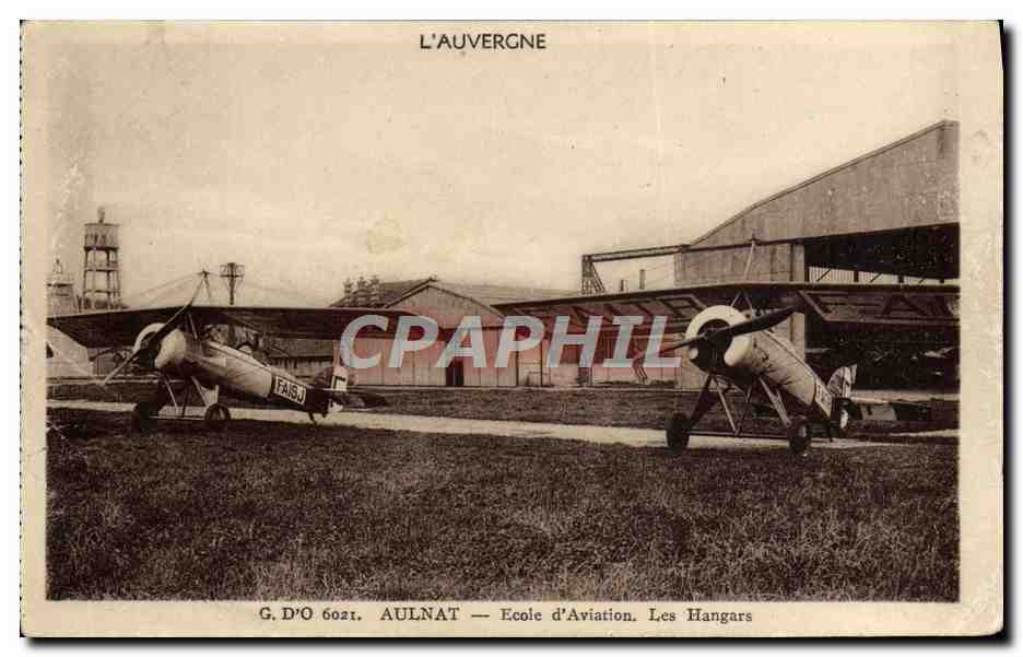 CPA Avion Aviation Auvergne Aulnat Ecole d'aviation Les hangards