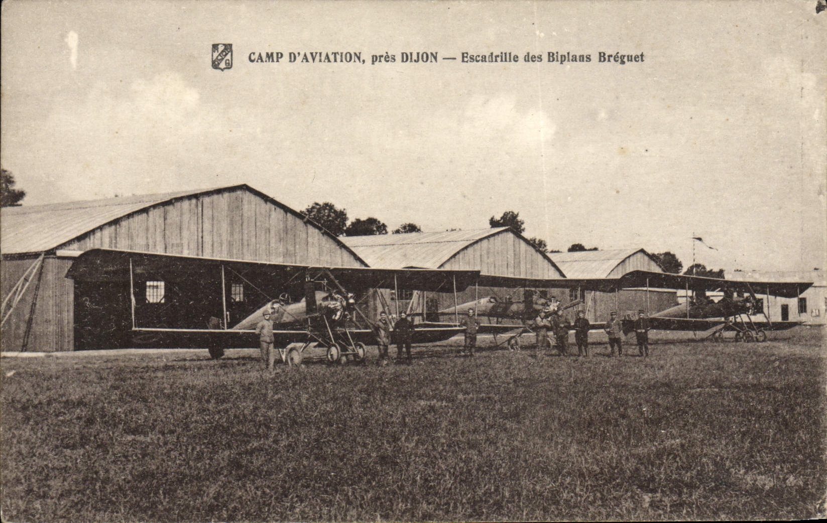 CPA Avion Camp d'Aviation pres Dijon Escadrille des biplans Breguet 