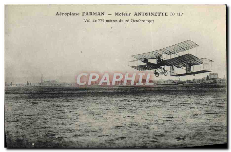 CPA Avion Aviation Aeroplane Farman Moteur Antoinette Vol de 771 metres 