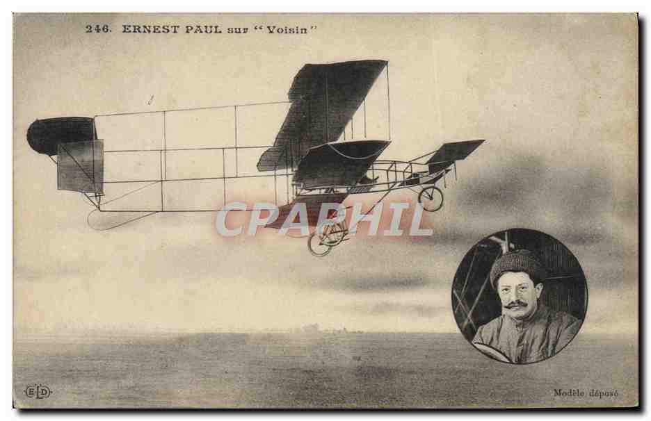 CPA Avion Aviation Ernest paul sur Voisin