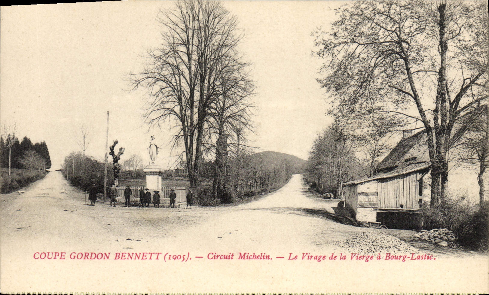 CPA Automobile Coupe Gordon Bennett 1905 Circuit Michelin Le virage de la vierge a Bourg Lastic 