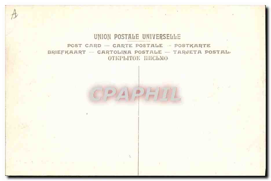Tarjeta postal antigua Copa Gordon Bennett (1905) — Circuito Michelin — Curva en la travesía de Rocbefort — LL. — Reverso