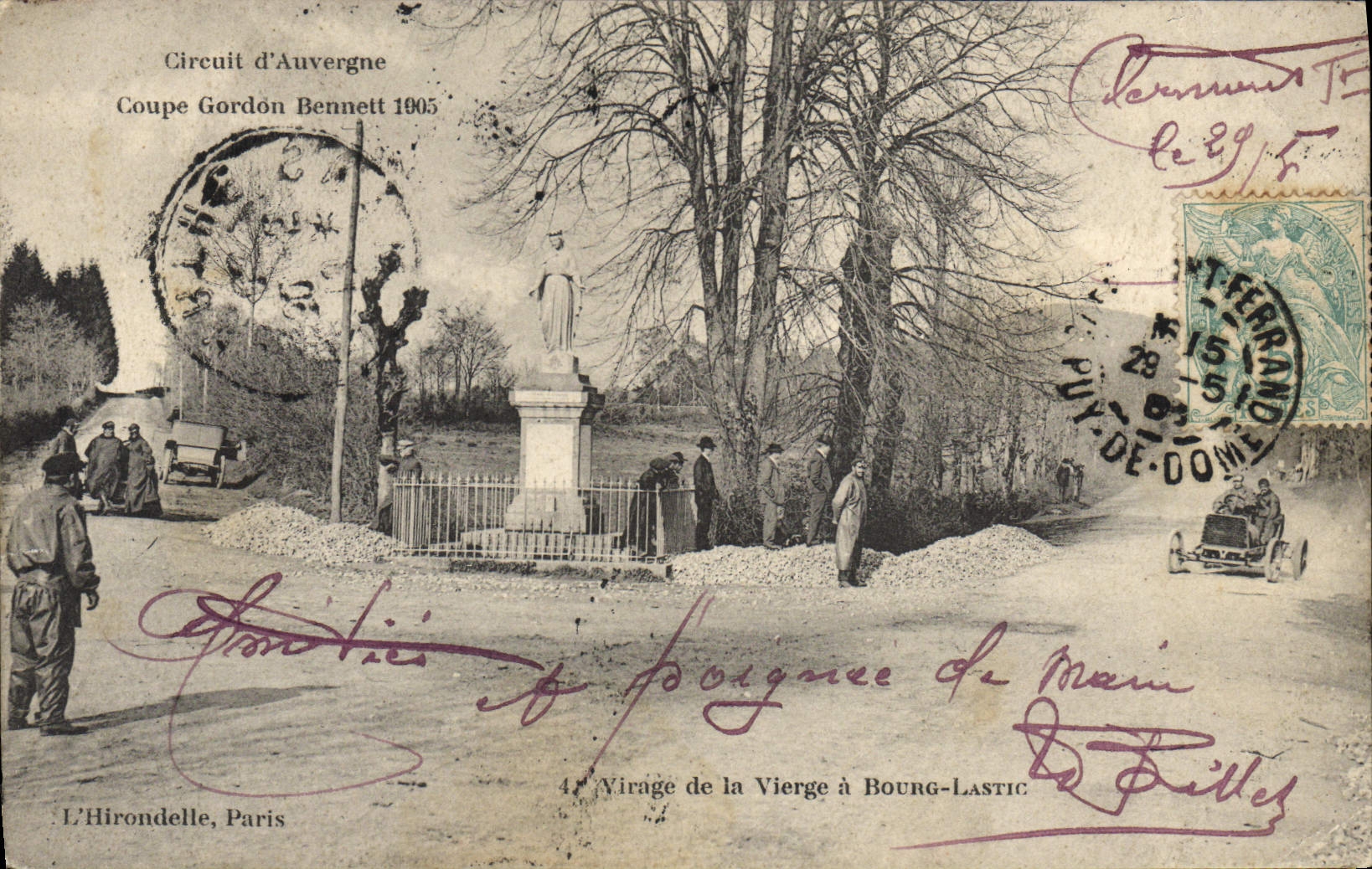 CPA Automobile Coupe Gordon Bennett 1905 Virage de la vierge a Bourg Lastic 