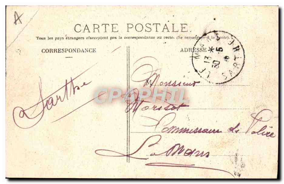 CPA Automobile Coupe Gordon Bennett 1905 Virage de la vierge a Bourg Lastic  — Rückseite