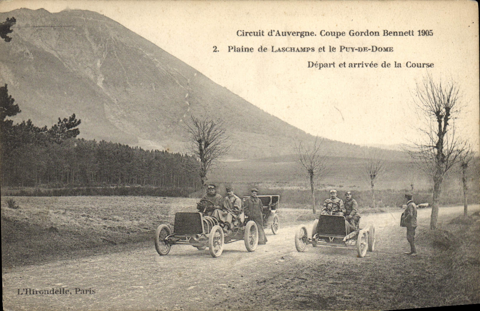 CPA Automobile Coupe Gordon Bennett 1905 Plaine de Laschamps et le Puy de Dome Depart et arrivee de la course 
