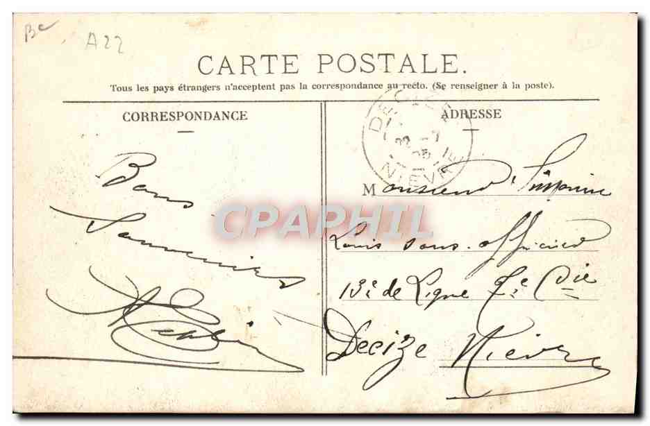 CPA Automobile Coupe Gordon Bennett 1905 Circuit Michelin Nebouzat tournant des 4 routes  — Rückseite