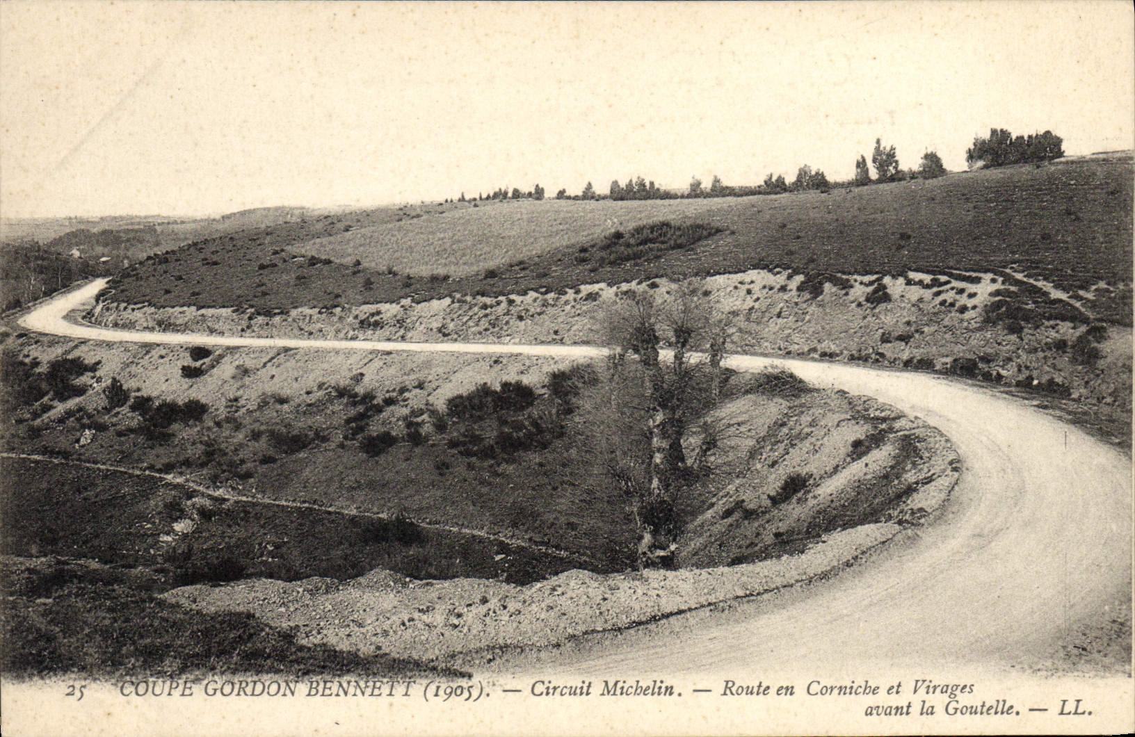 CPA Automobile Coupe Gordon Bennett 1905 Circuit Michelin Route en corniche et virages avant la Goutelle