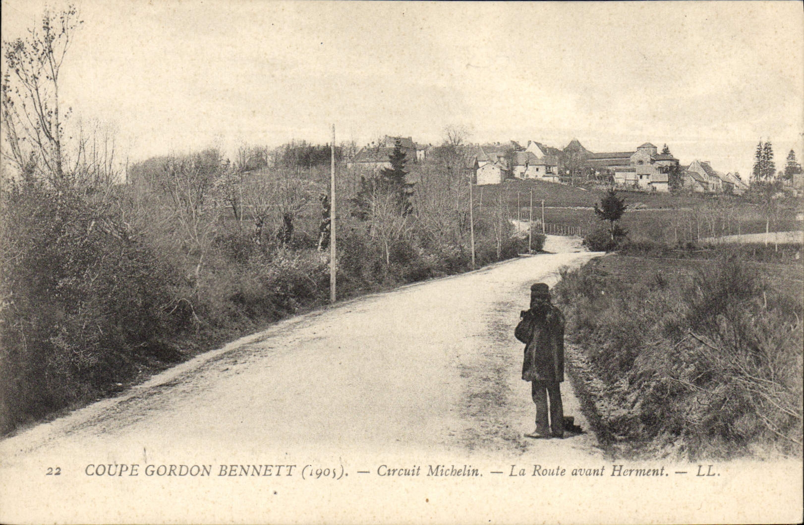 CPA Automobile Coupe Gordon Bennett 1905 Circuit Michelin La route avant Herment 