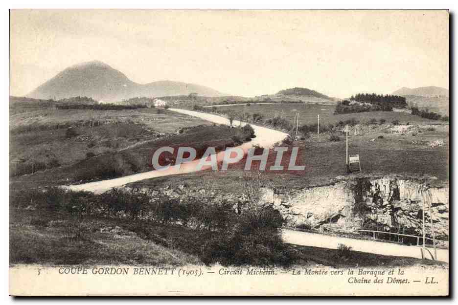 CPA Automobile Coupe Gordon Bennett 1905 Circuit Michelin La montee vers la baraque et la chaine des Domes 