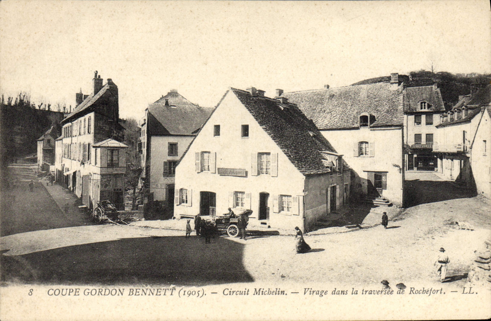 Carrera Gordon Bennett (1905) — Circuito Michelin — Curva en la travesía de Rochefort — LL