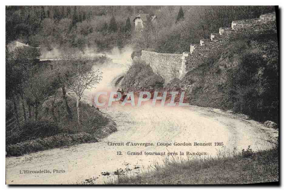 Circuit d'Auvergne - Coupe Gordon Bennett 1905 — Grand tournant près la Baraque — L'Hirondelle, Paris