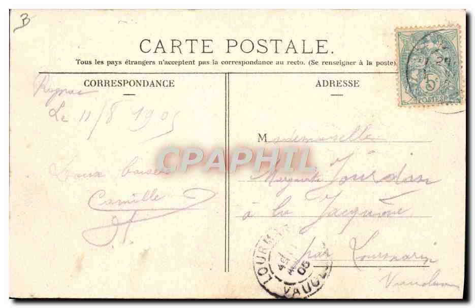 Circuito de Auvergne - Copa Gordon Bennett 1905 — Gran virada cerca de la Baraque — L'Hirondelle, París — Reverso