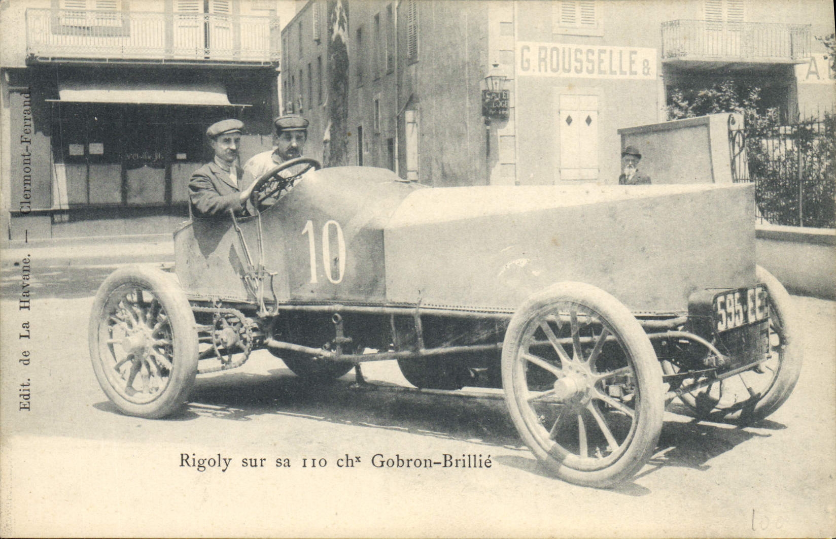 CPA Automobile Rigoly sur sa 110 ch Gobron Brillie