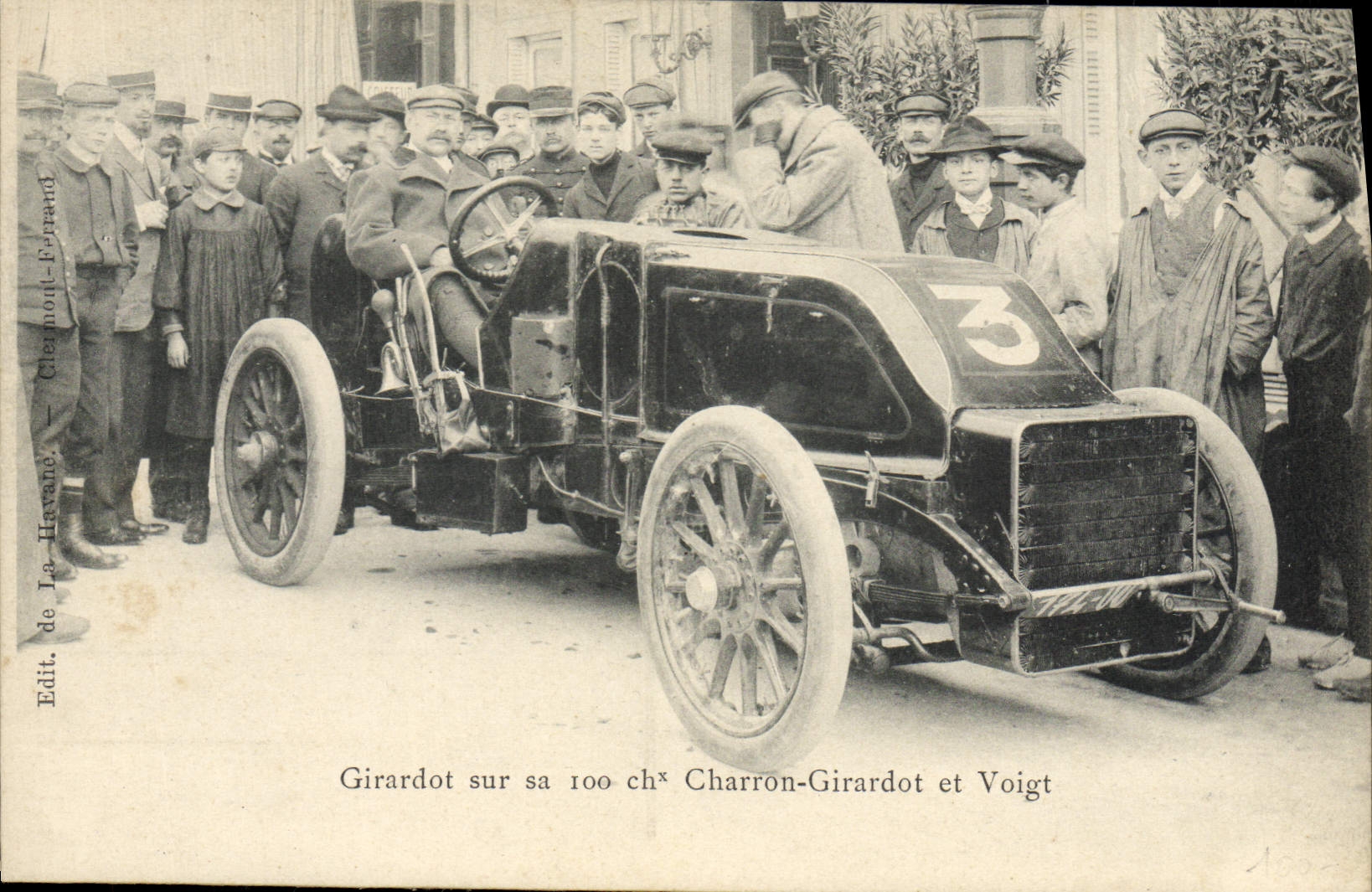 CPA Automobile Girardot sur sa 100 ch Charron Girardot et Voigt