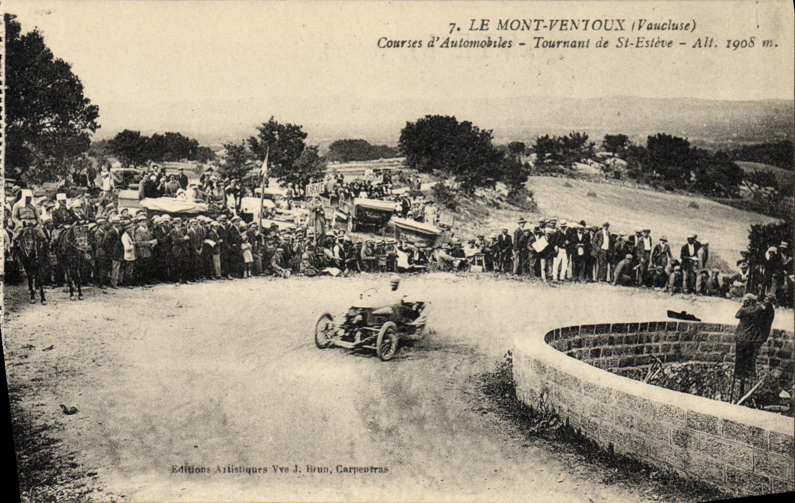 CPA Automobile Le Mont Ventoux Courses Tournant de St Esteve
