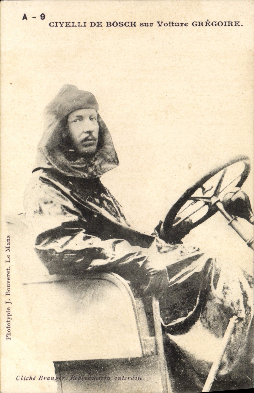 CPA Automobile Civelli de Bosch sur voiture Gregoire 