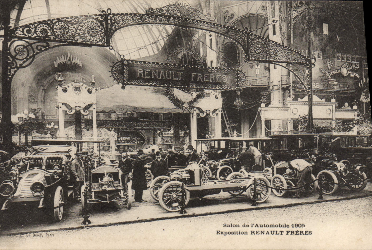 Salón del Automóvil 1905 — Exposición RENAULT FRÈRES — editor Le Deley, París