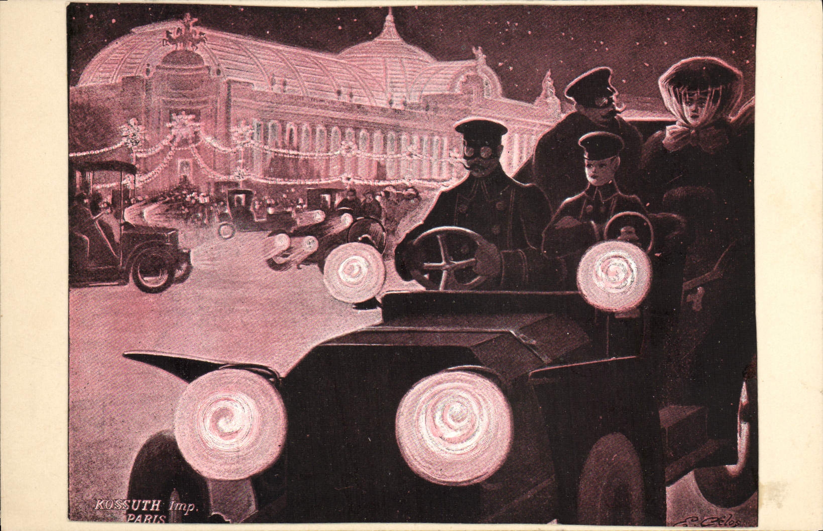 Automobiles devant le Grand Palais — Paris — Kossuth Imp. Paris
