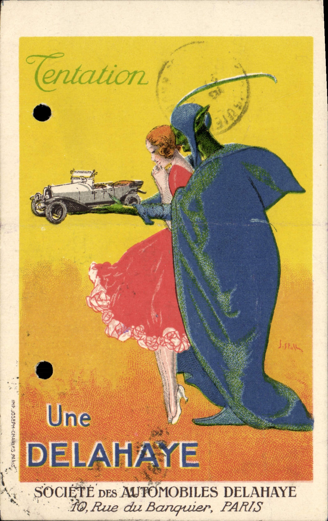 Une Delahaye — publicité automobile — Société des Automobiles Delahaye, Paris