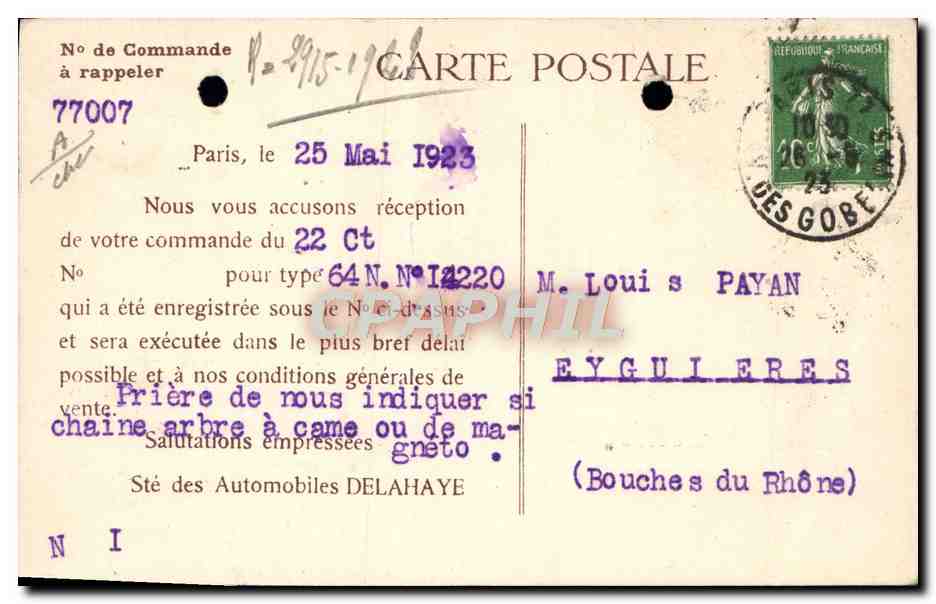 Une Delahaye — publicité automobile — Société des Automobiles Delahaye, Paris — Reverso