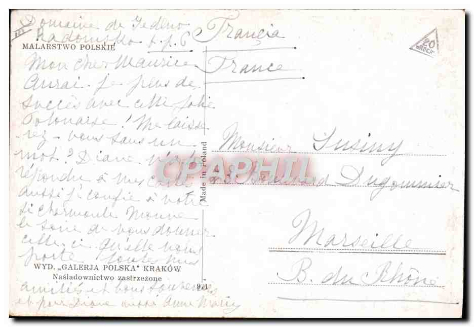 CPA Illustrateur Z Stryjenska Krakowianka  — Verso