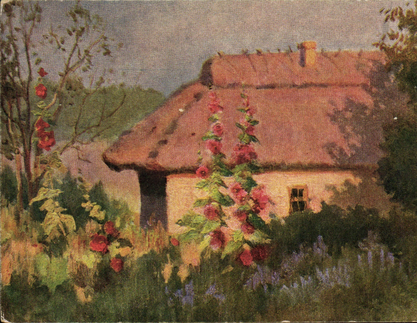 CPA Illustrateur petite Russie chaumiere Ukraine 