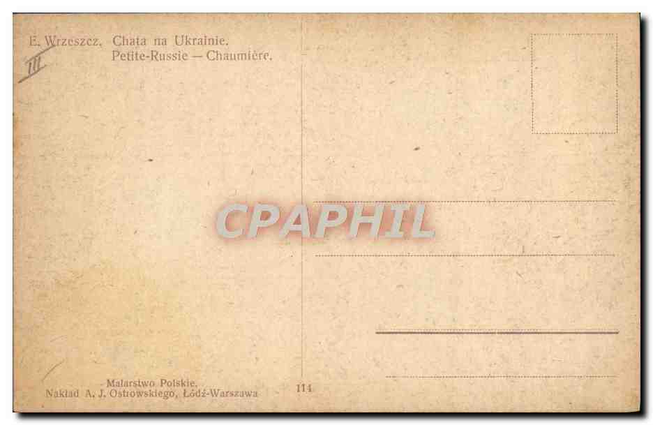 CPA Illustrateur petite Russie chaumiere Ukraine  — Rückseite