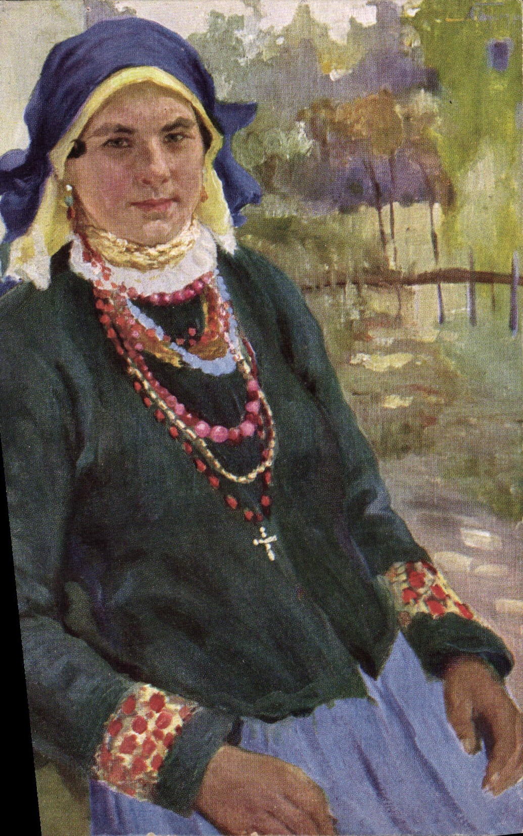 Woman in Traditional Costume — painting — publisher 'Рапа́рь' (Rapar'), no. 103