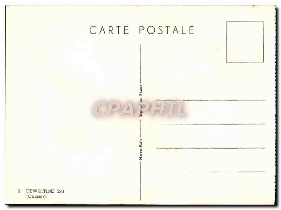 CPA Avion Aviation Dewoitine 520 Chasse — Verso