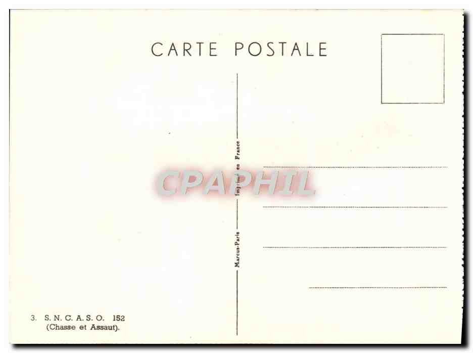CPA Avion Aviation SNCASO 152 Chasse et assaut — Rückseite