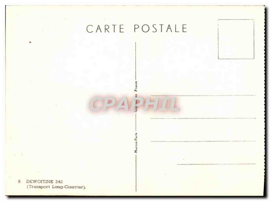 CPA Avion Aviation Transport Dewoitine 342 Transport Long courrier — Rückseite
