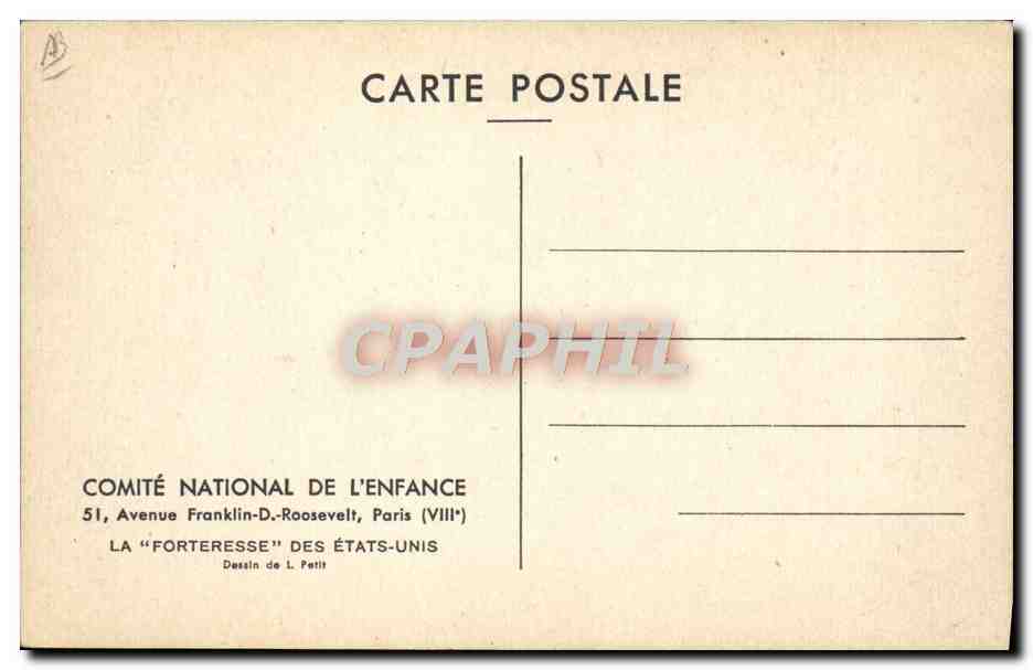 CPA Avion Aviation Forteresse des Etats Unis  — Back