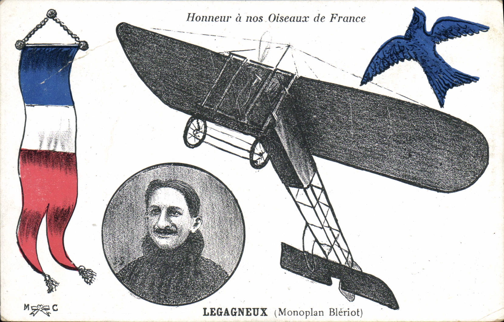 CPA Avion Aviation Legagneux Monoplan Bleriot 