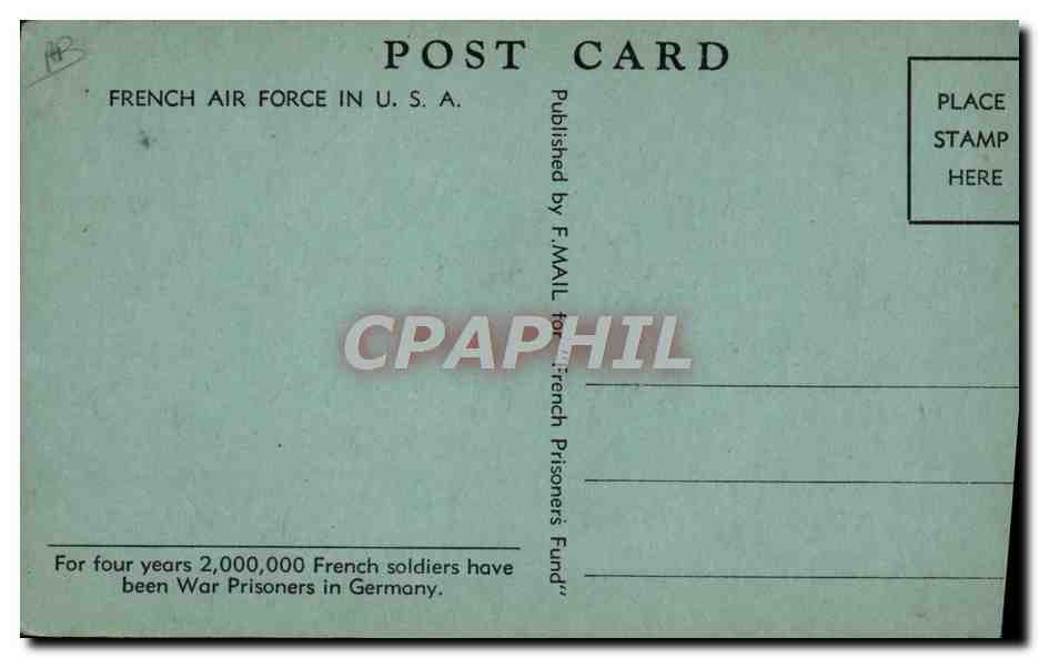 CPA Avion Aviation French Air Force in USA — Rückseite