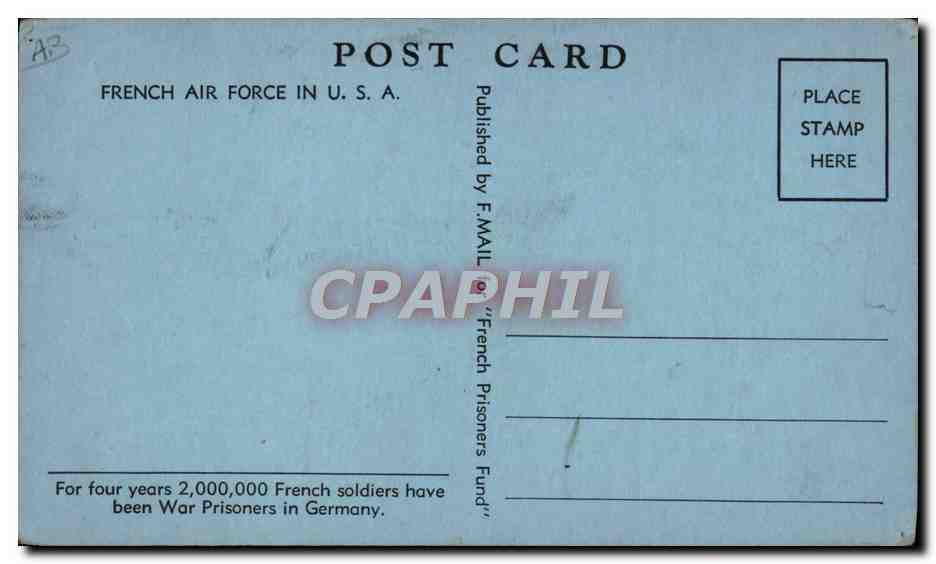 CPA Avion Aviation French Air Forces in USA  — Verso