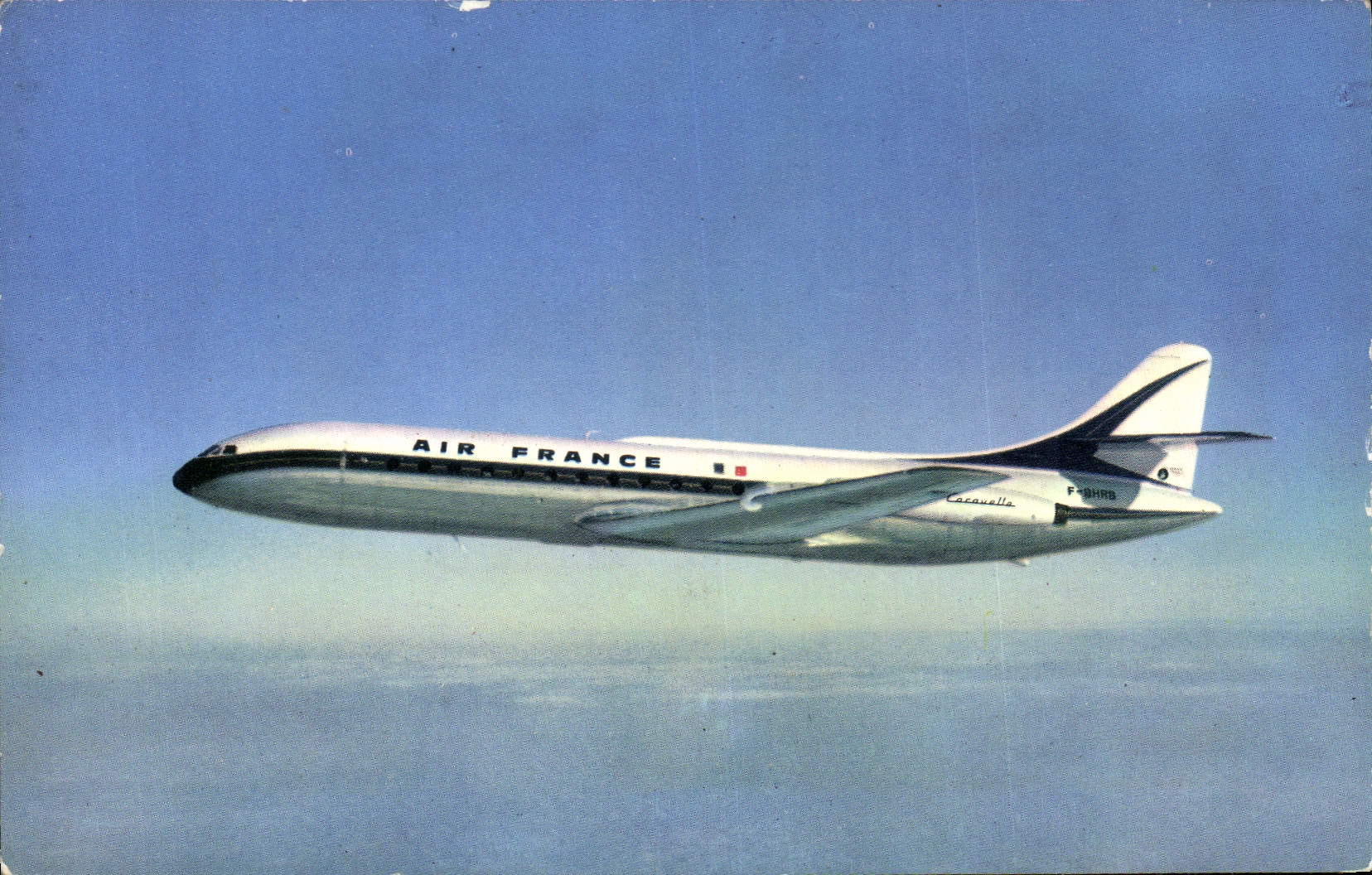 CPA Avion Aviation Caravelle Air France Moyen Courrier 1er voyage en Corse 1962