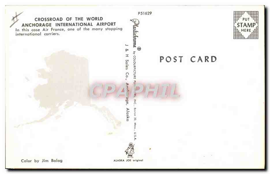 CPA Avion Aviation Anchorage International Airport Air France  — Verso
