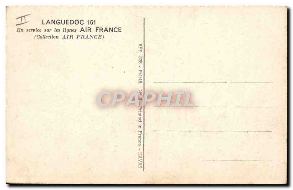 CPA Avion Aviation Languedoc 161 Air France — Rückseite