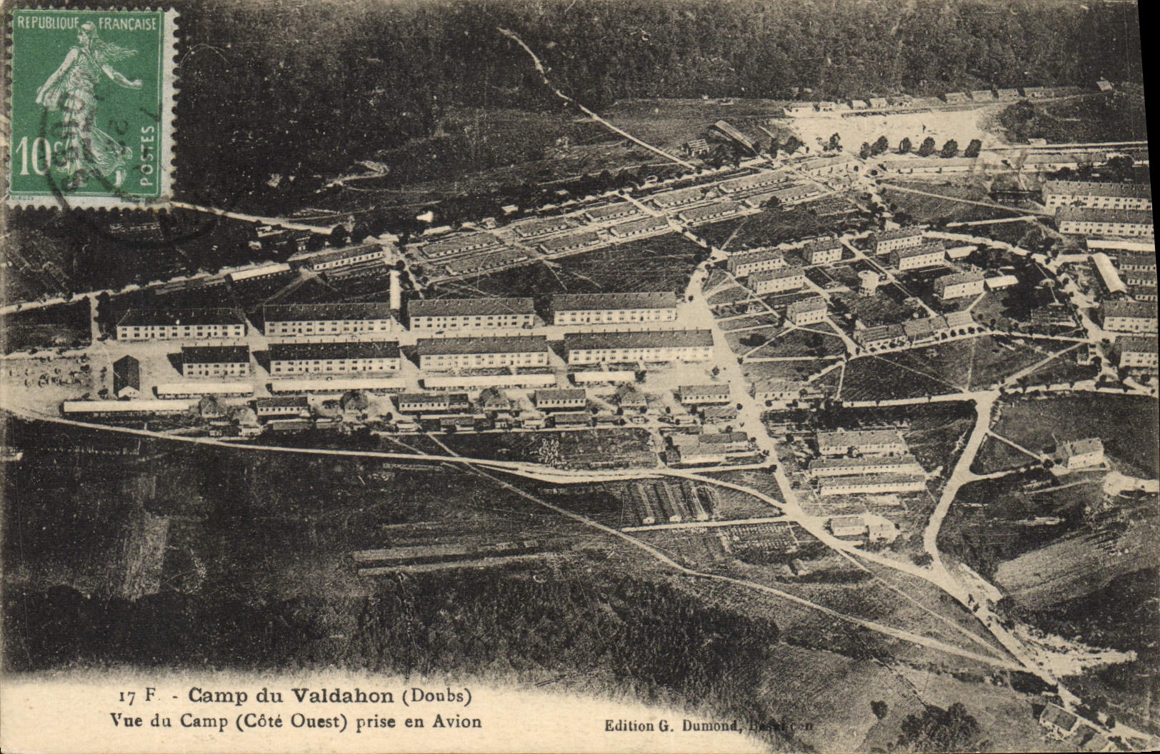 Camp du Valdahon (Doubs) — Vue du Camp (Côté Ouest) prise en Avion — Édition G. Dumond, Besançon