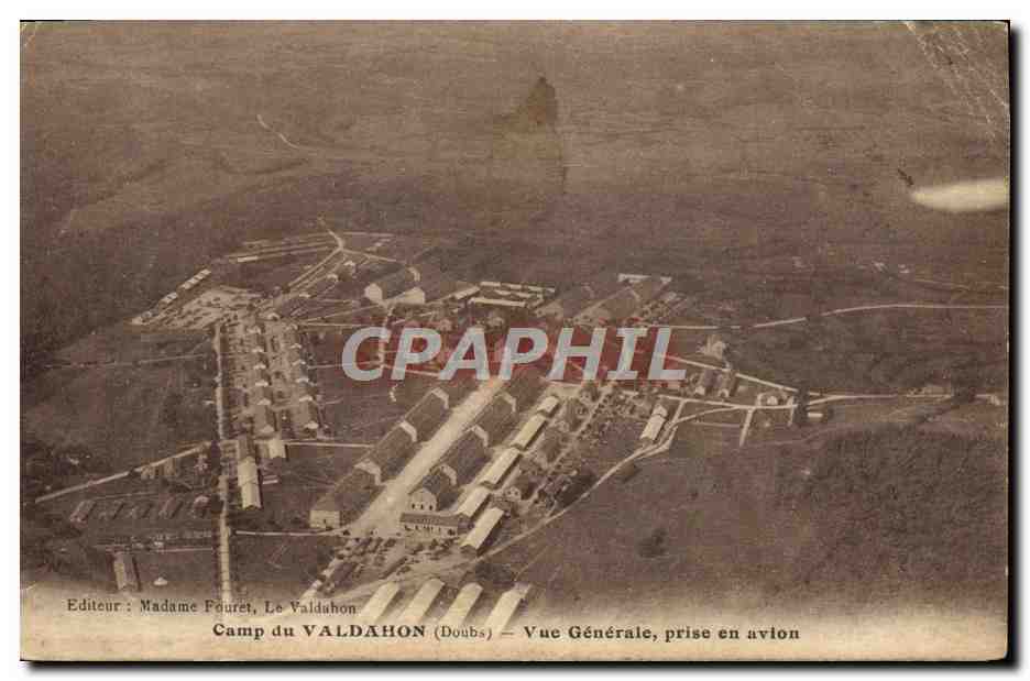 CPA Camp du Valdahon Vue generale prise en avion Militaria
