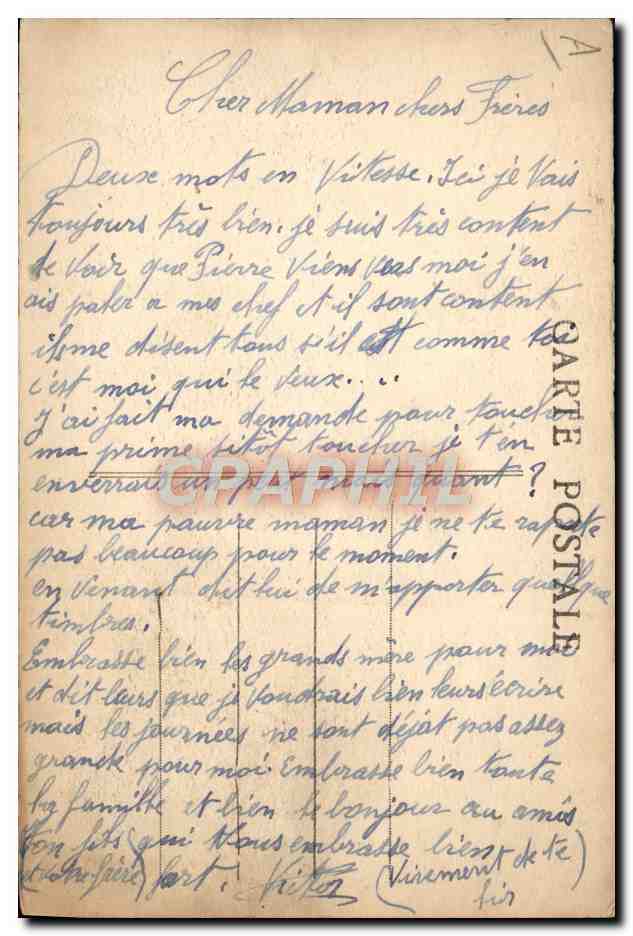 CPA 37eme regiment d'aviation Terrain d'atterrissage Avion  — Rückseite
