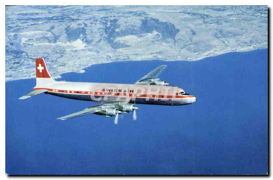 CPA Avion Aviation DC 7C Seven Seas Swissair