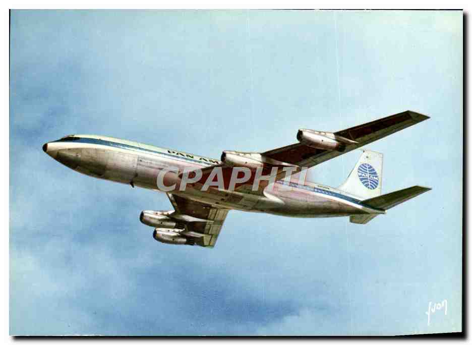 CPA Avion Aviation Clipper Jet d'intercontinental de Pan American Premier service jet quotidien au dessus de l'Atlantiqu