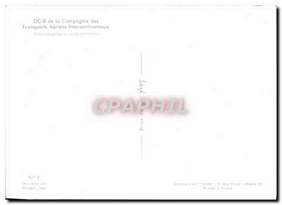 CPA Avion Aviation DC8 de la Compagnie des Transports aeriens intercontinentaux  — Rückseite