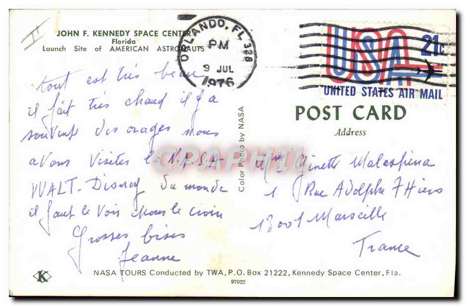 CPA Aviation Espace John F Kennedy Space Center Florida — Back