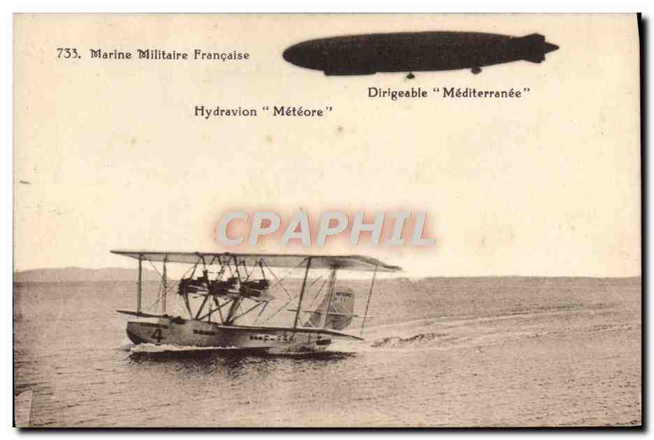 CPA Aviation Espace Hydravion Meteore Dirigeable Mediterranee Zeppelin 