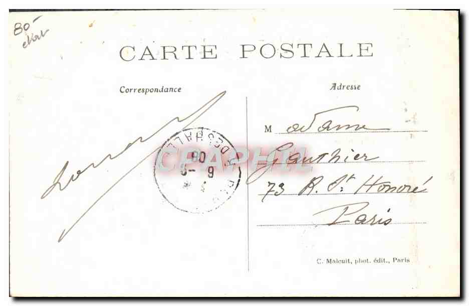CPA Dirigeable Zeppelin Aerostation militaire Le ballon dirigeable Republique evoluant dans la plaine de Moisson — Rückseite