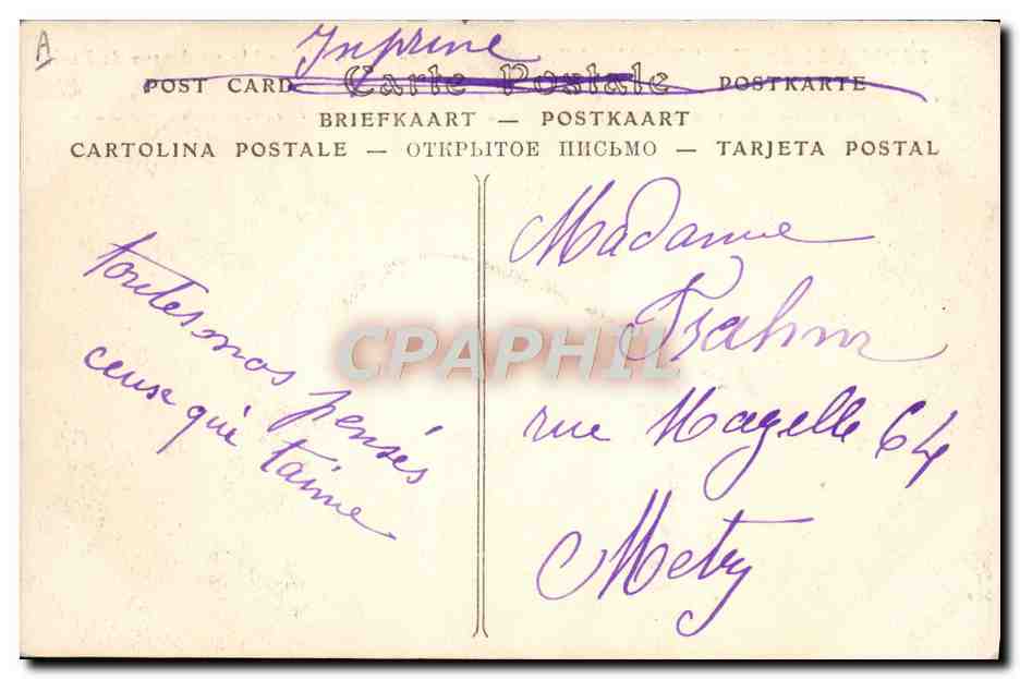 CPA Dirigeable Zeppelin Paris au debut du 20eme Une promenade en dirigeable Raid du Clement Bayard — Rückseite